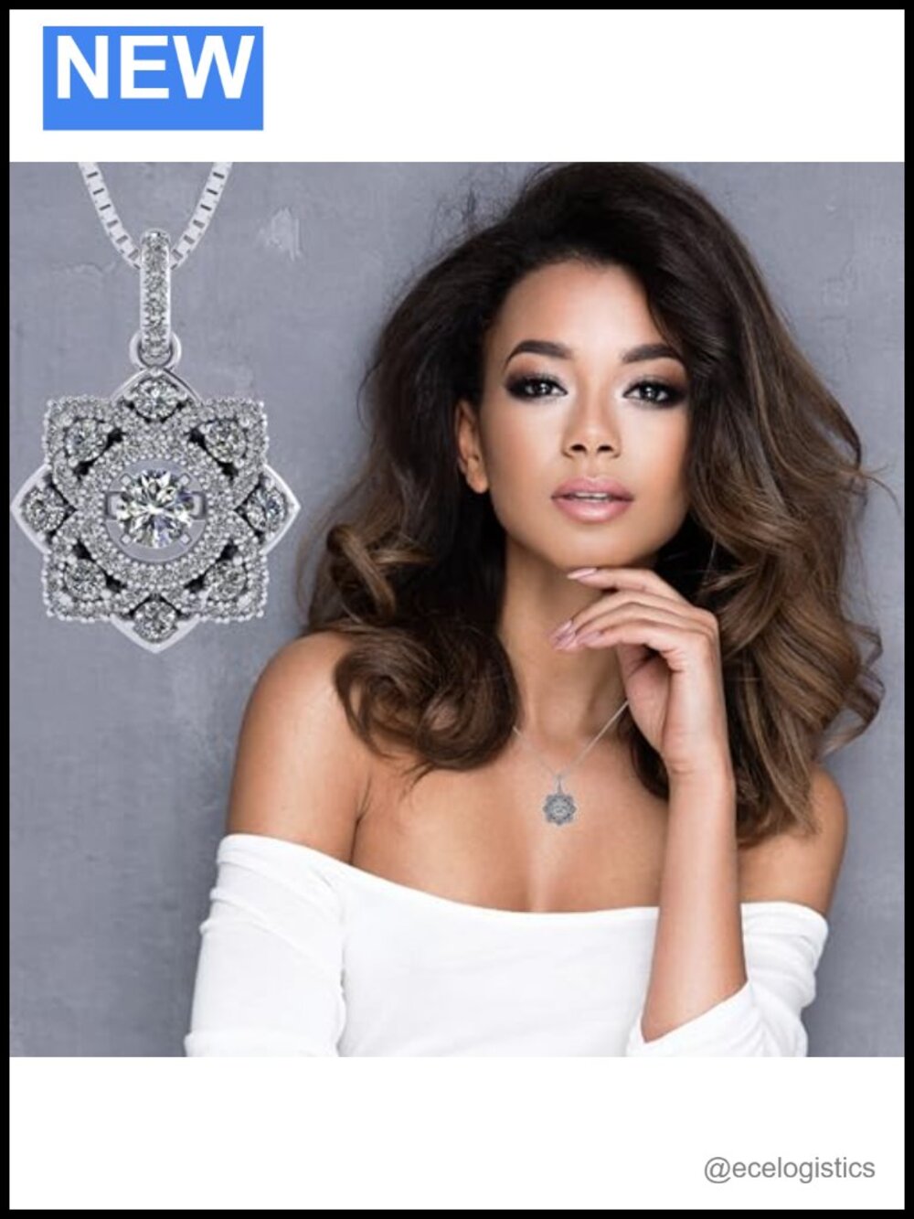 Sterling Silver Yellow Gold Plated Dancing CZ Pendant Necklace Adjustable - Picture 3 of 6